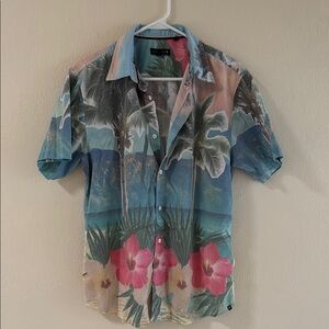 Ocean Current Blue and Green Tropical Casual Shirt